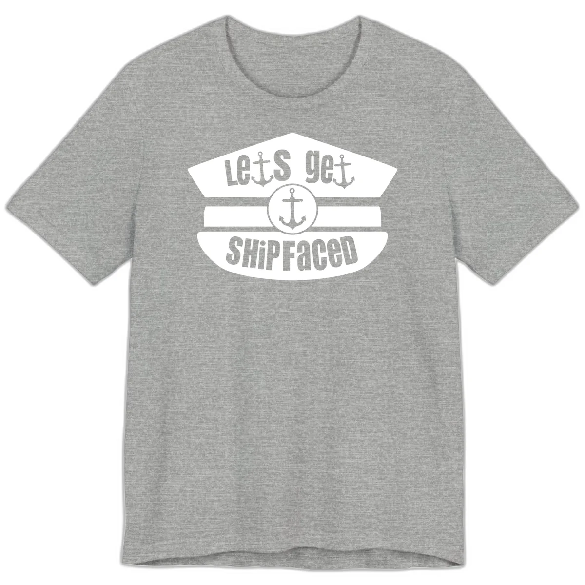 Let's Get Shipfaced Premium Cruise Tee for Party in Athletic Heather