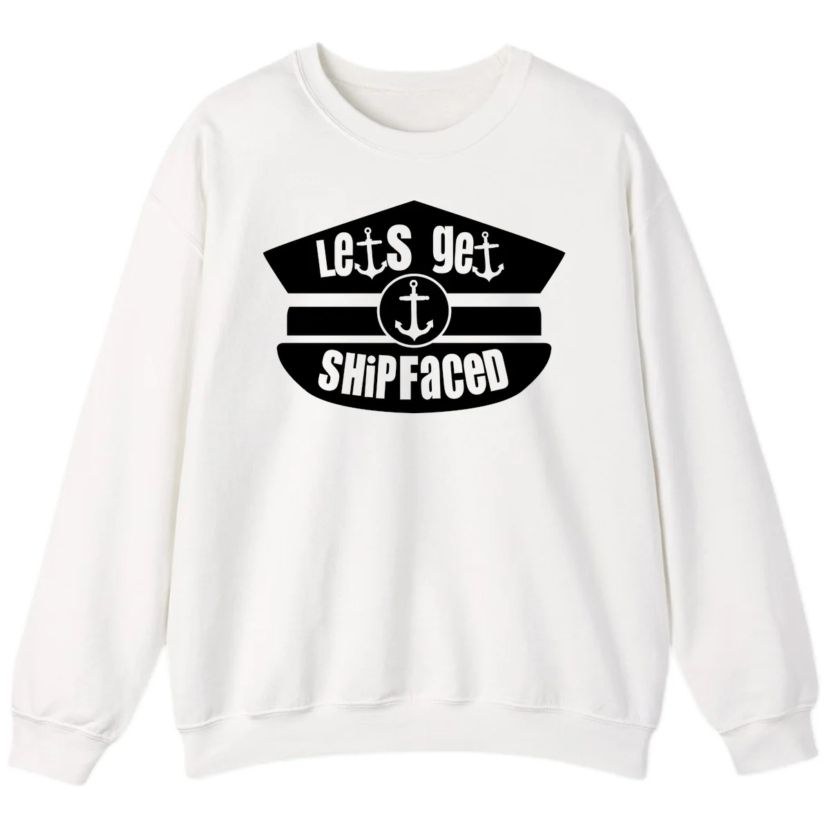 Let's Get Shipfaced Cruise Sweatshirt in White
