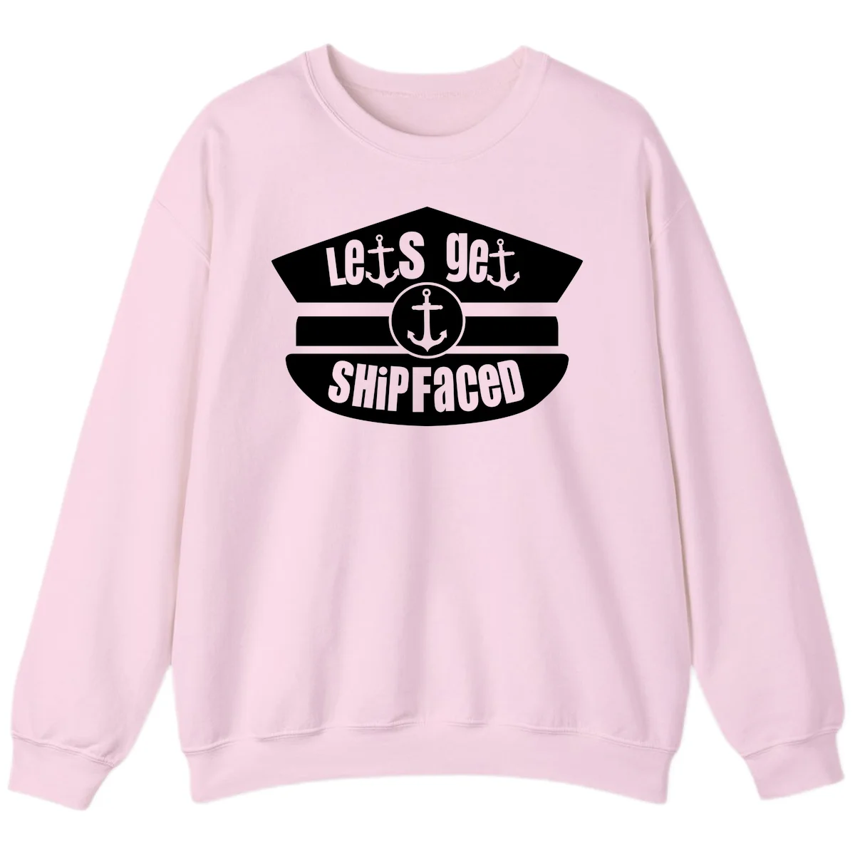 Let's Get Shipfaced Cruise Sweatshirt in Light Pink