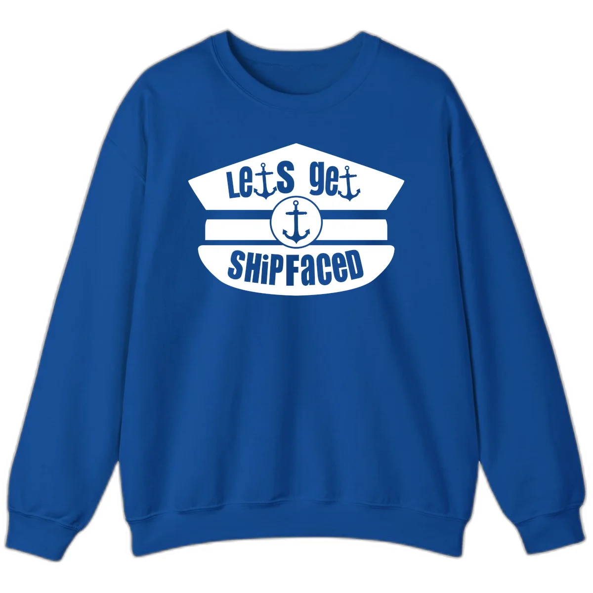 Let's Get Shipfaced Cruise Sweatshirt in Royal