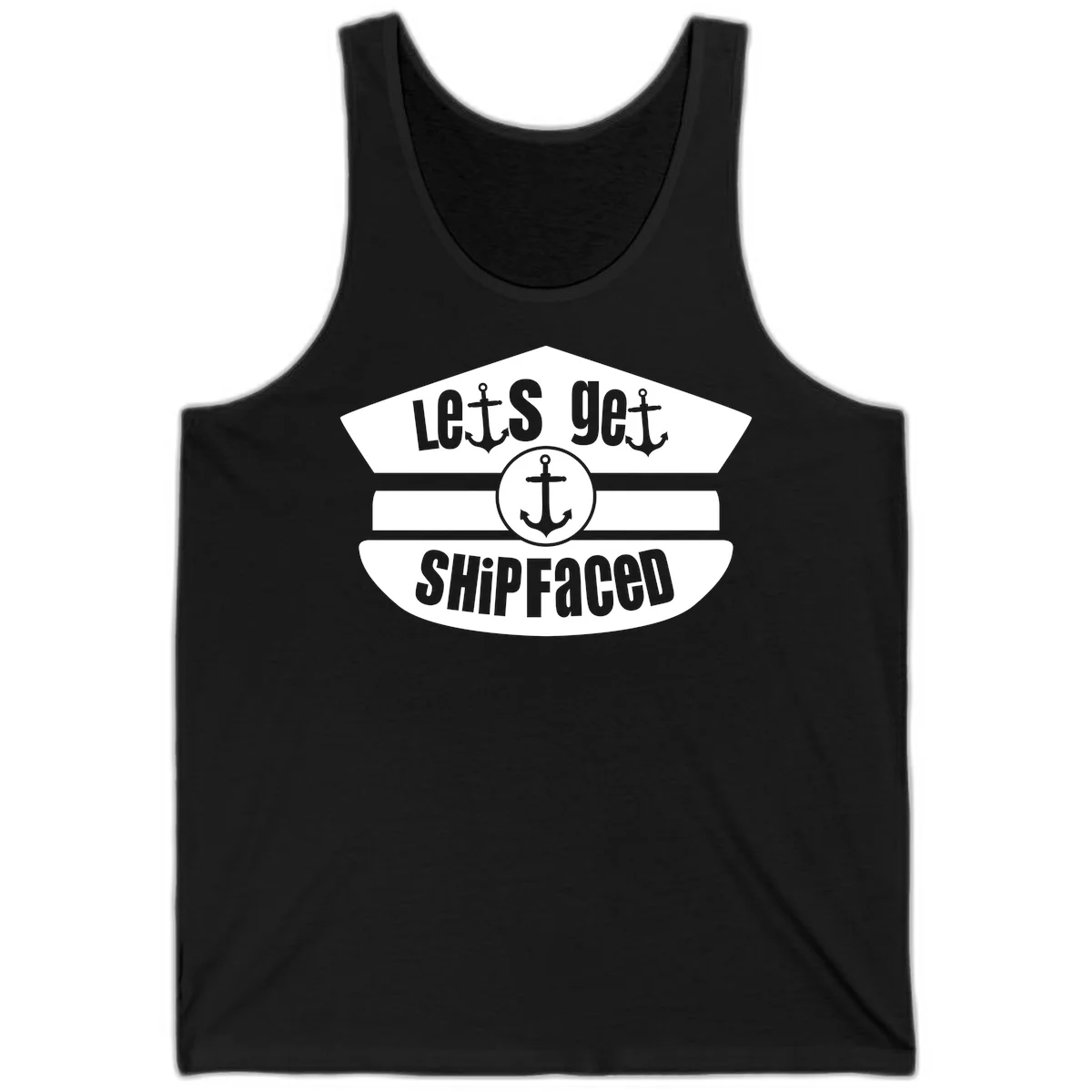 Let's Get Shipfaced Cruise Tank Top for Vacation in Black