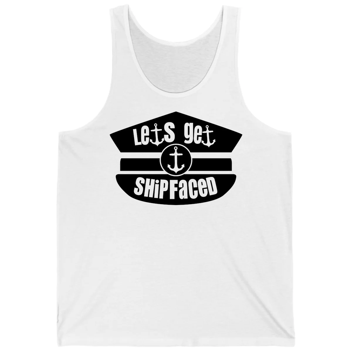 Let's Get Shipfaced Cruise Tank Top for Vacation in White