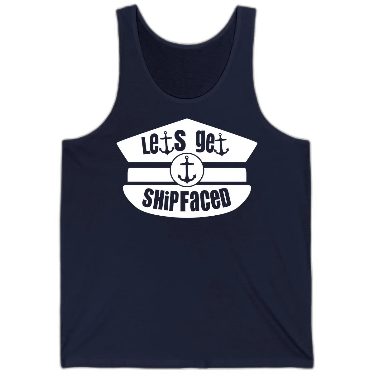 Let's Get Shipfaced Cruise Tank Top for Vacation in Navy