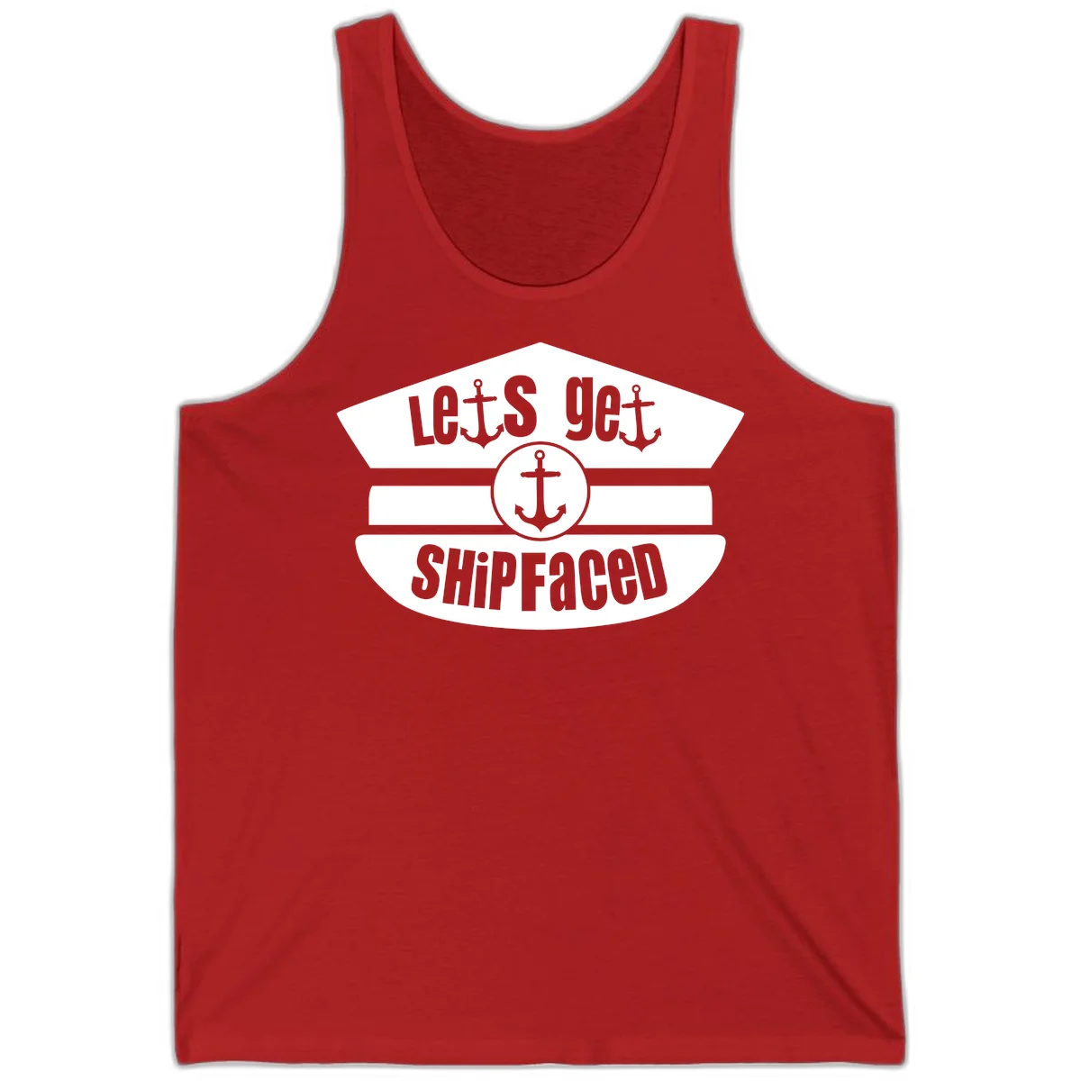 Let's Get Shipfaced Cruise Tank Top for Vacation in Red