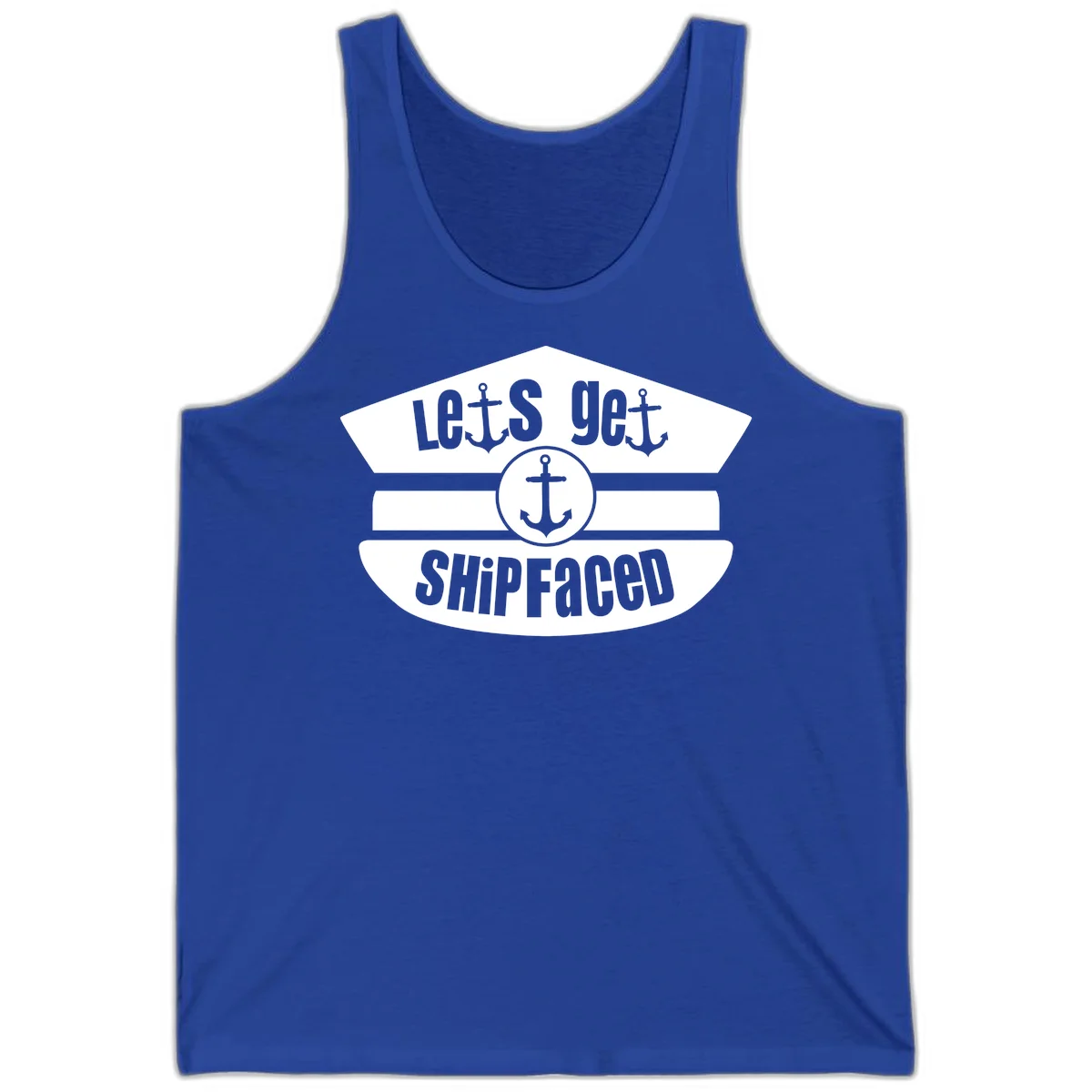 Let's Get Shipfaced Cruise Tank Top for Vacation in True Royal