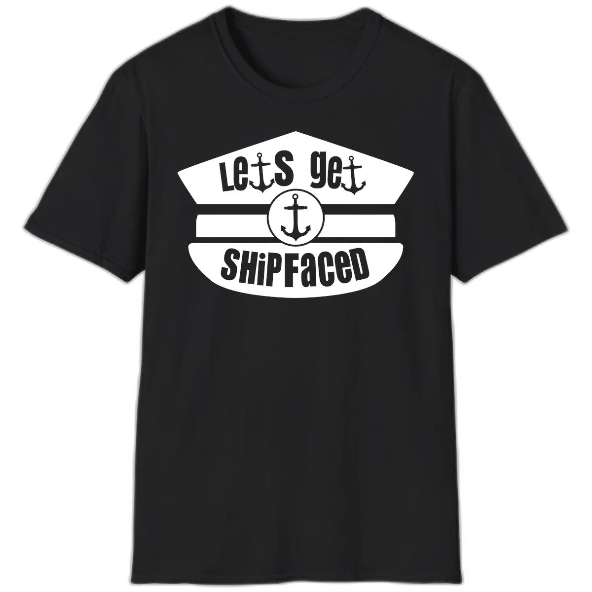 Let's Get Shipfaced Funny Cruise T-Shirt for Vacation in Black