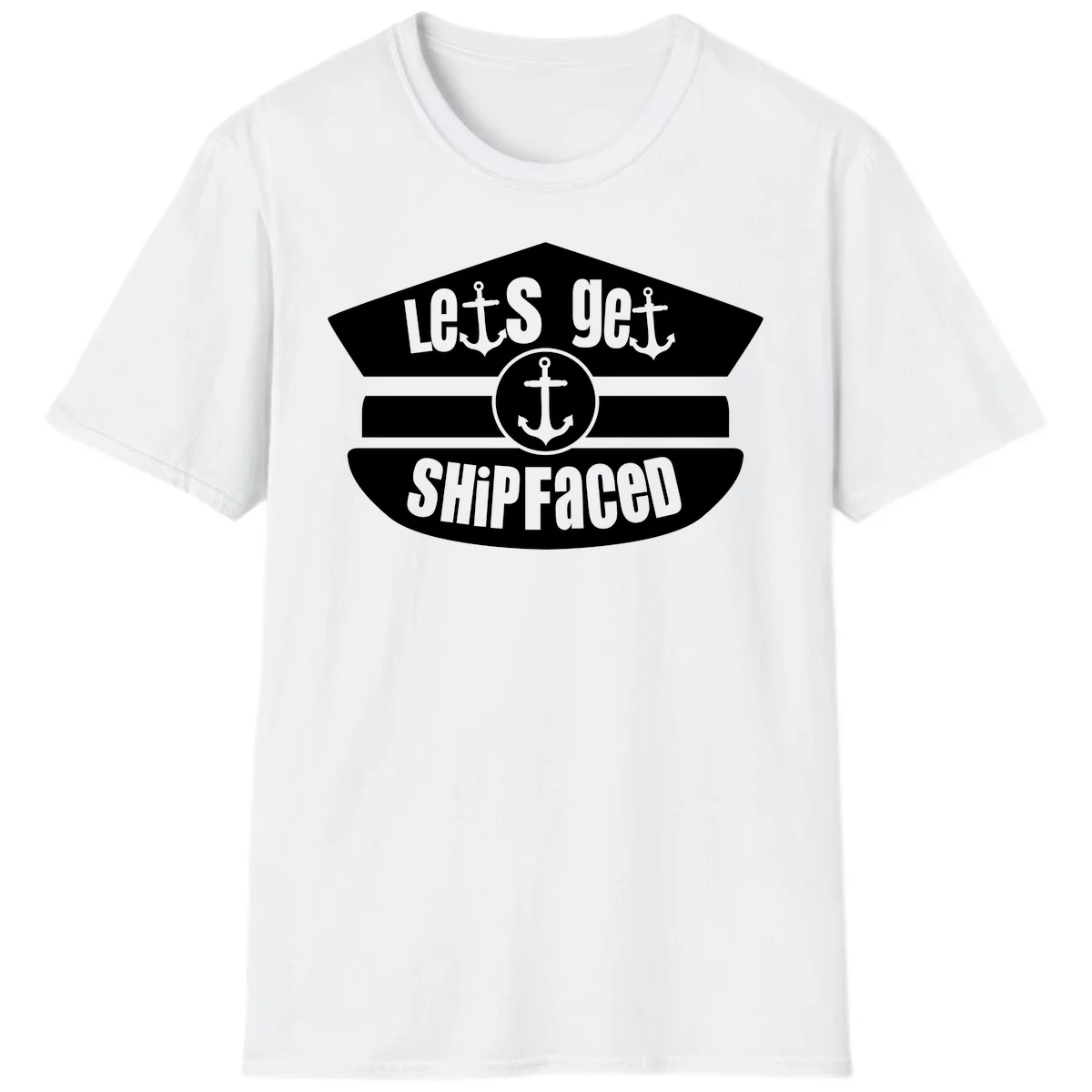 Let's Get Shipfaced Funny Cruise T-Shirt for Vacation in White