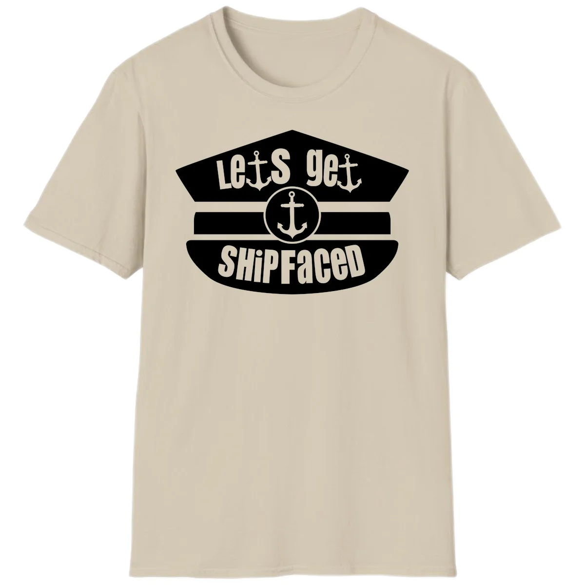 Let's Get Shipfaced Funny Cruise T-Shirt for Vacation in Sand