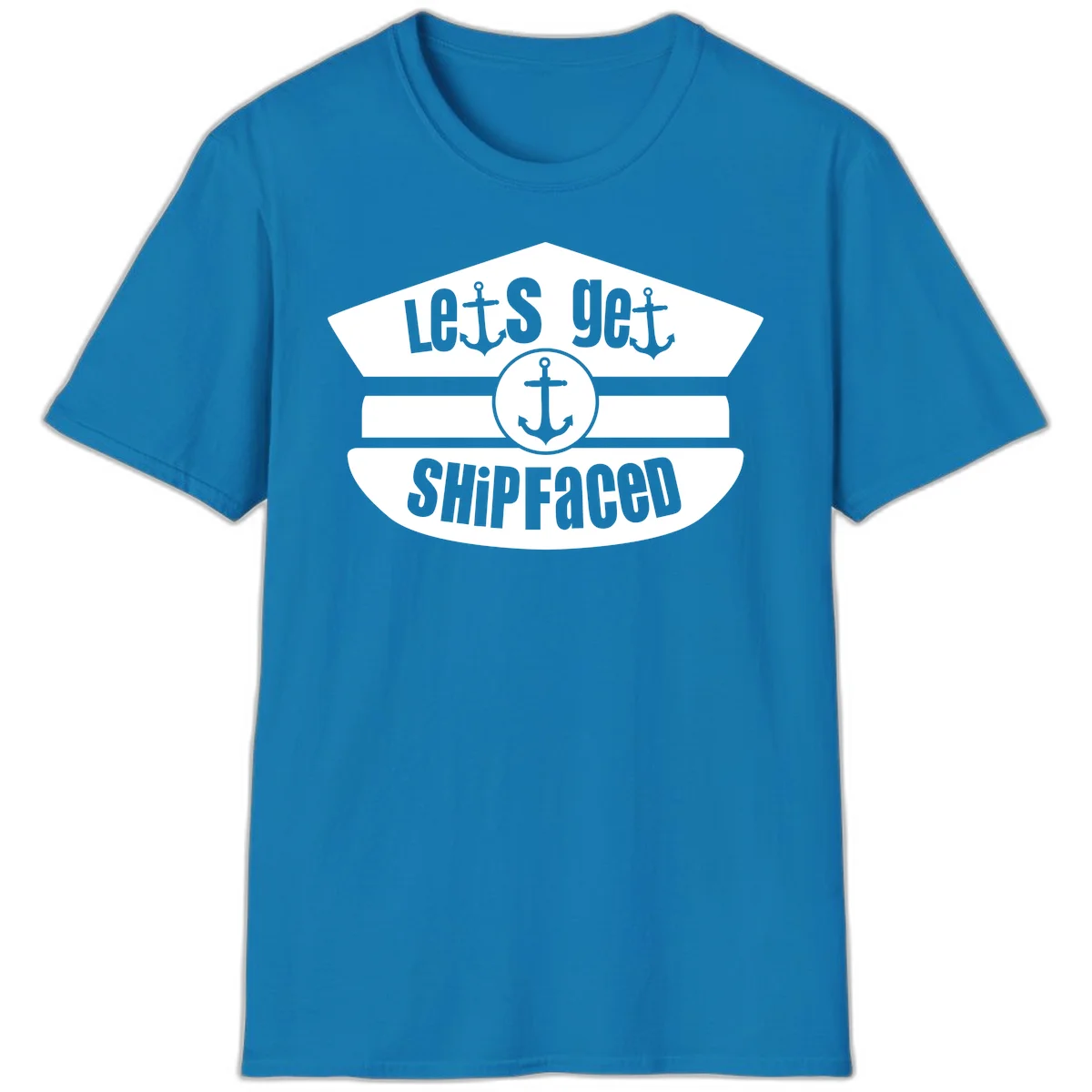 Let's Get Shipfaced Funny Cruise T-Shirt for Vacation in Sapphire