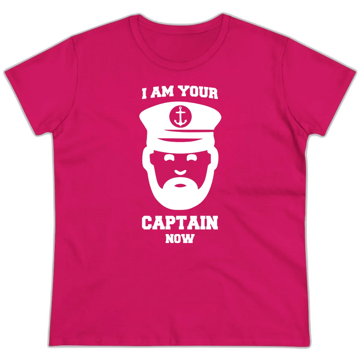I Am Your Captain Now Ladies Tee in Heliconia