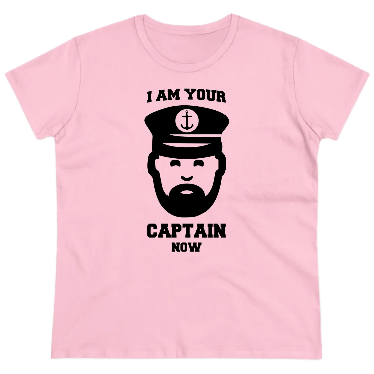 I Am Your Captain Now Ladies Tee in Light Pink