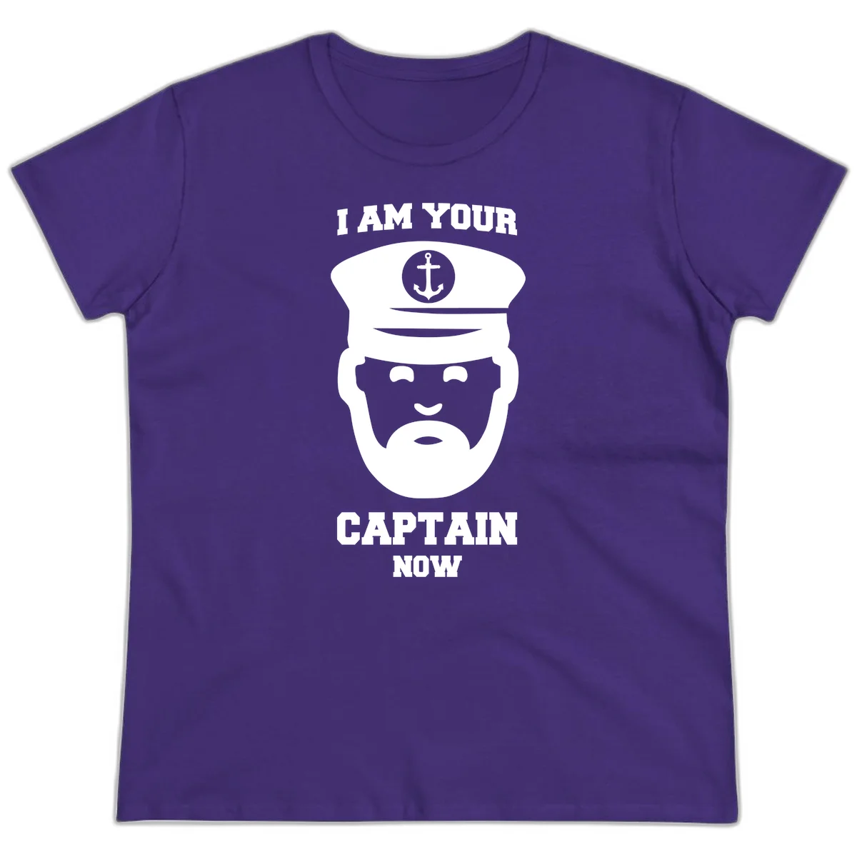 I Am Your Captain Now Ladies Tee in Purple