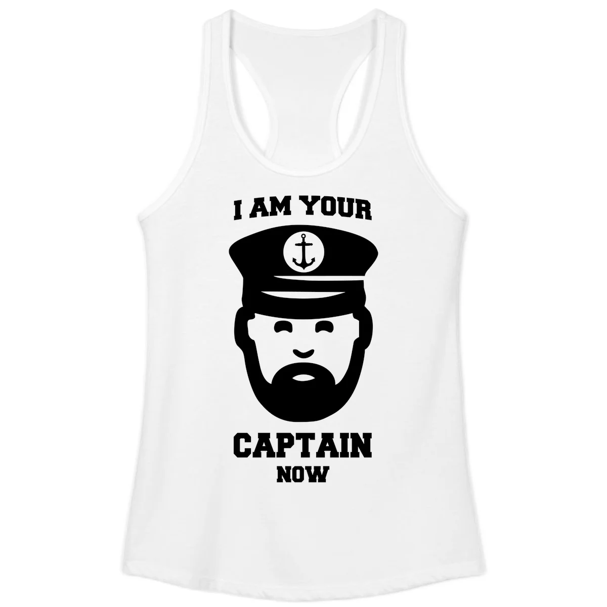 I Am Your Captain Now Ladies Tank in White