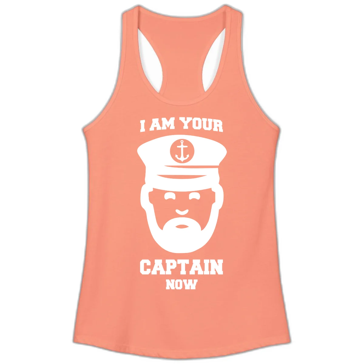 I Am Your Captain Now Ladies Tank in Solid Light Orange