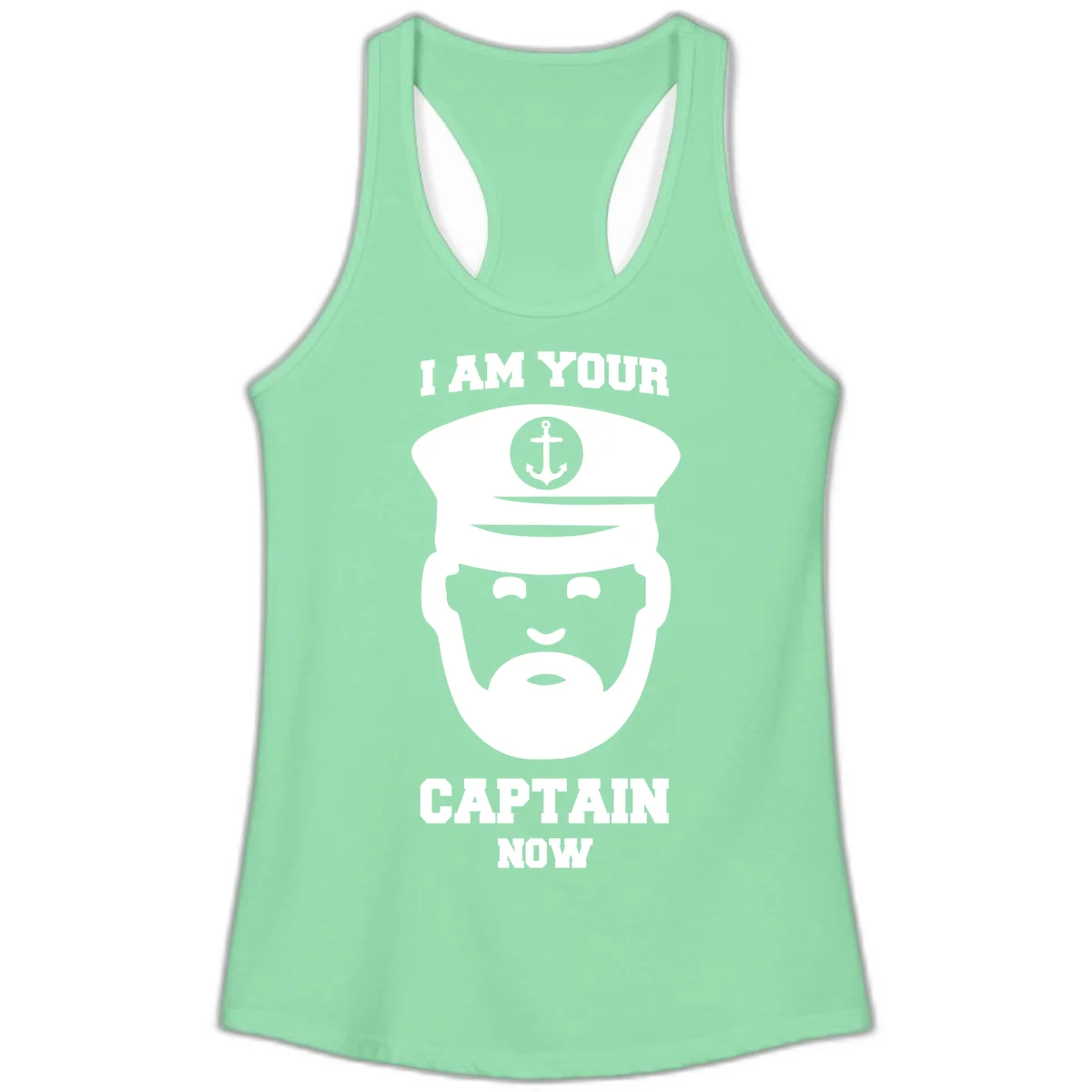 I Am Your Captain Now Ladies Tank in Solid Mint