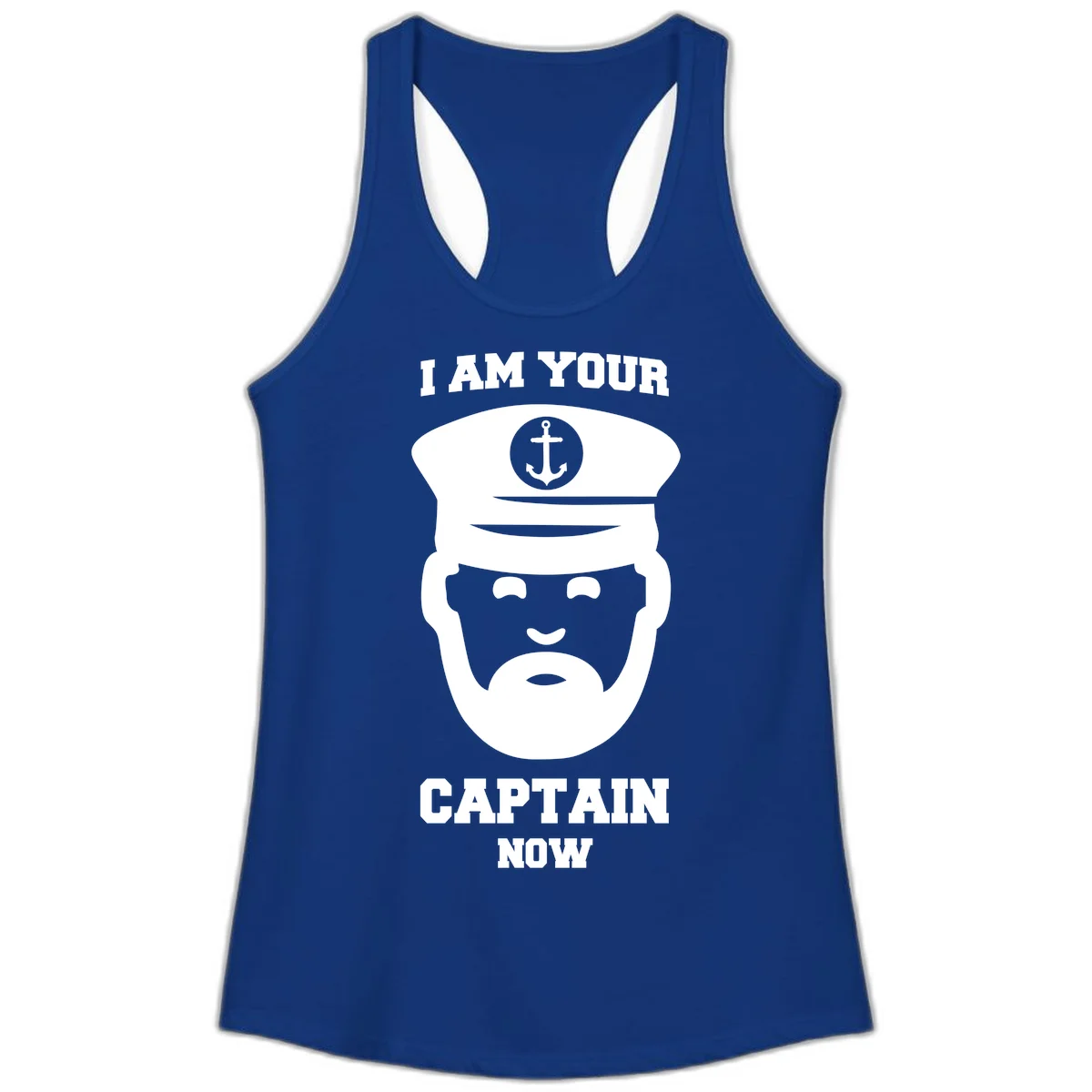 I Am Your Captain Now Ladies Tank in Solid Royal