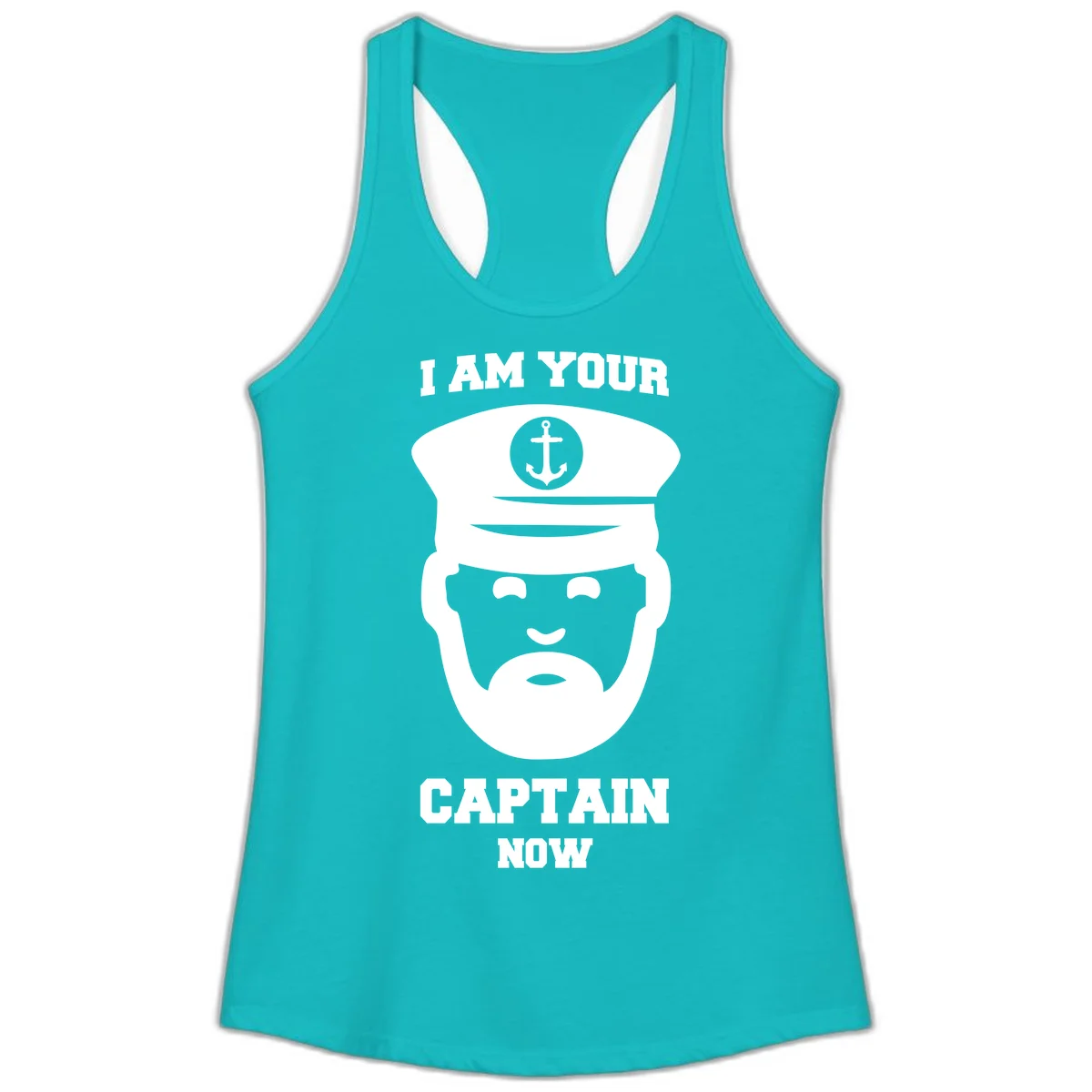 I Am Your Captain Now Ladies Tank in Tahiti Blue