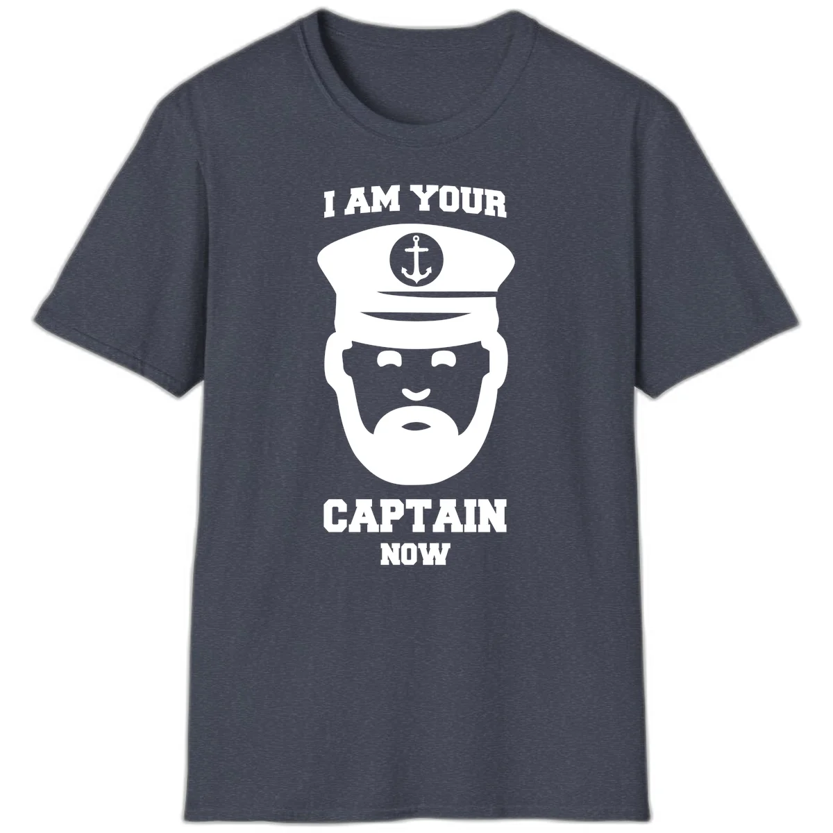 I Am Your Captain Now T-Shirt in Heather Navy