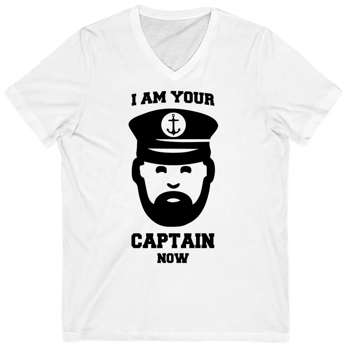 I Am Your Captain Now V-Neck in White