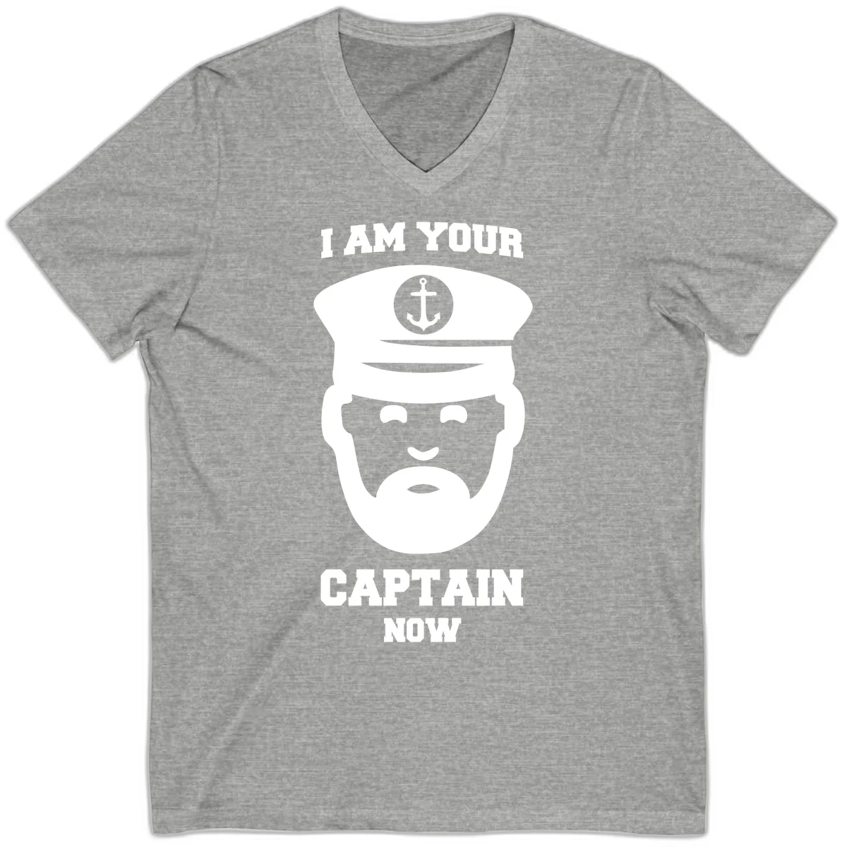 I Am Your Captain Now V-Neck in Athletic Heather