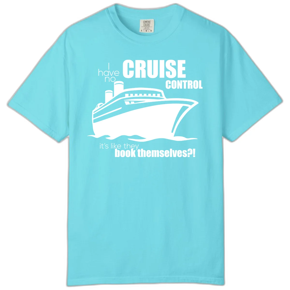 No Cruise Control Comfort Colors Cruise Tee in Lagoon Blue