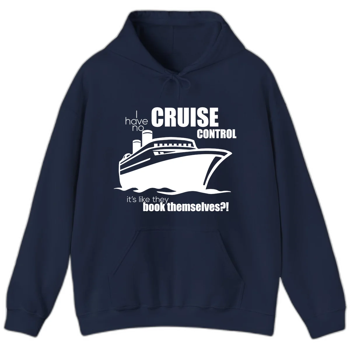No Cruise Control Funny Cruise Addict Hoodie in Navy