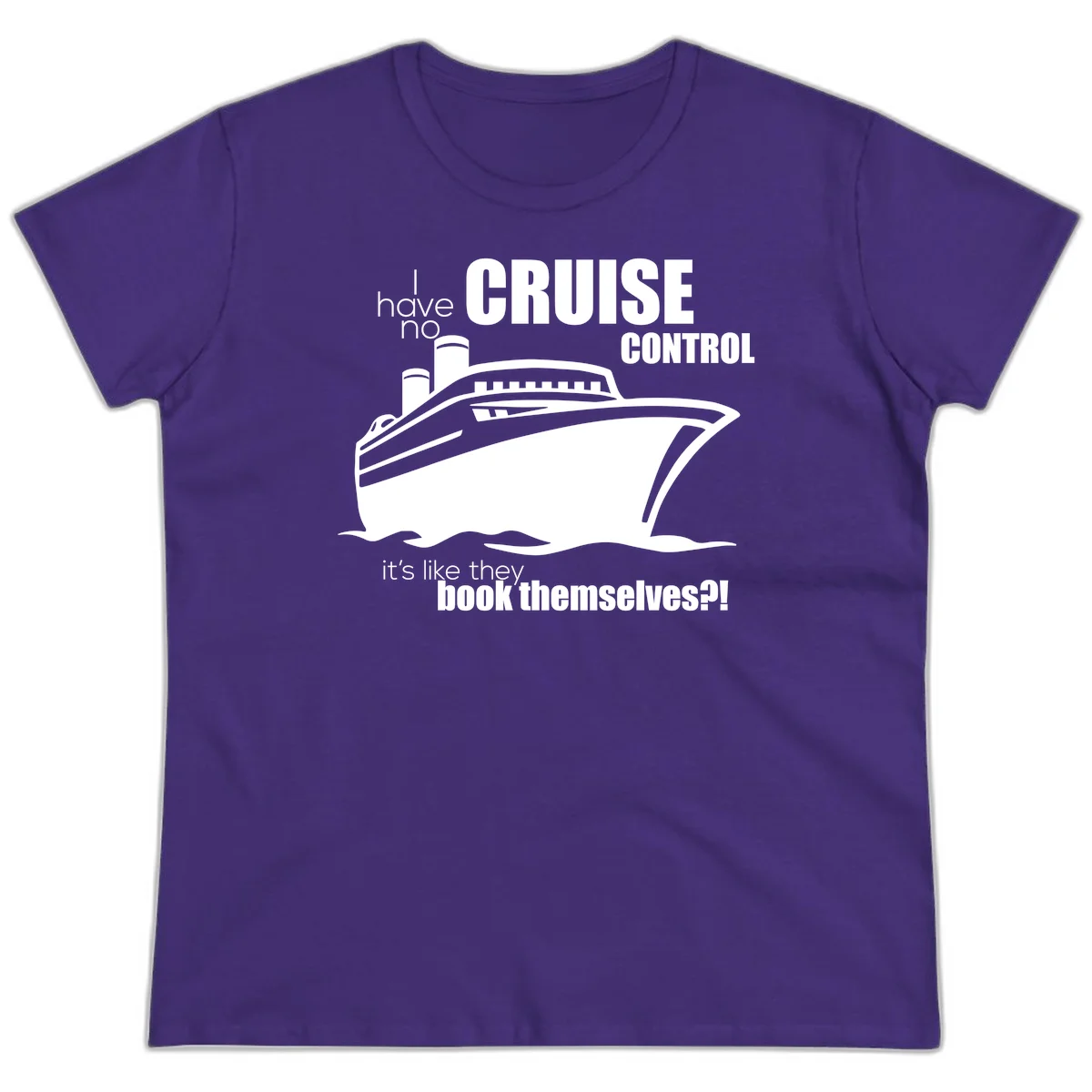 No Cruise Control Ladies Funny Cruise Tee in Purple