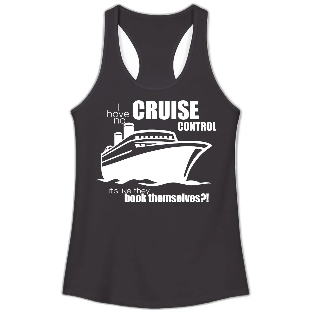No Cruise Control Ladies Funny Cruise Tank in Black