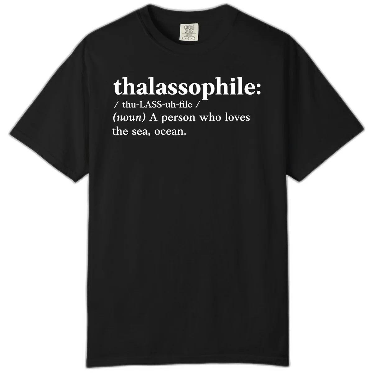 Thalassophile Ocean Lover Comfort Color T-Shirt in Black