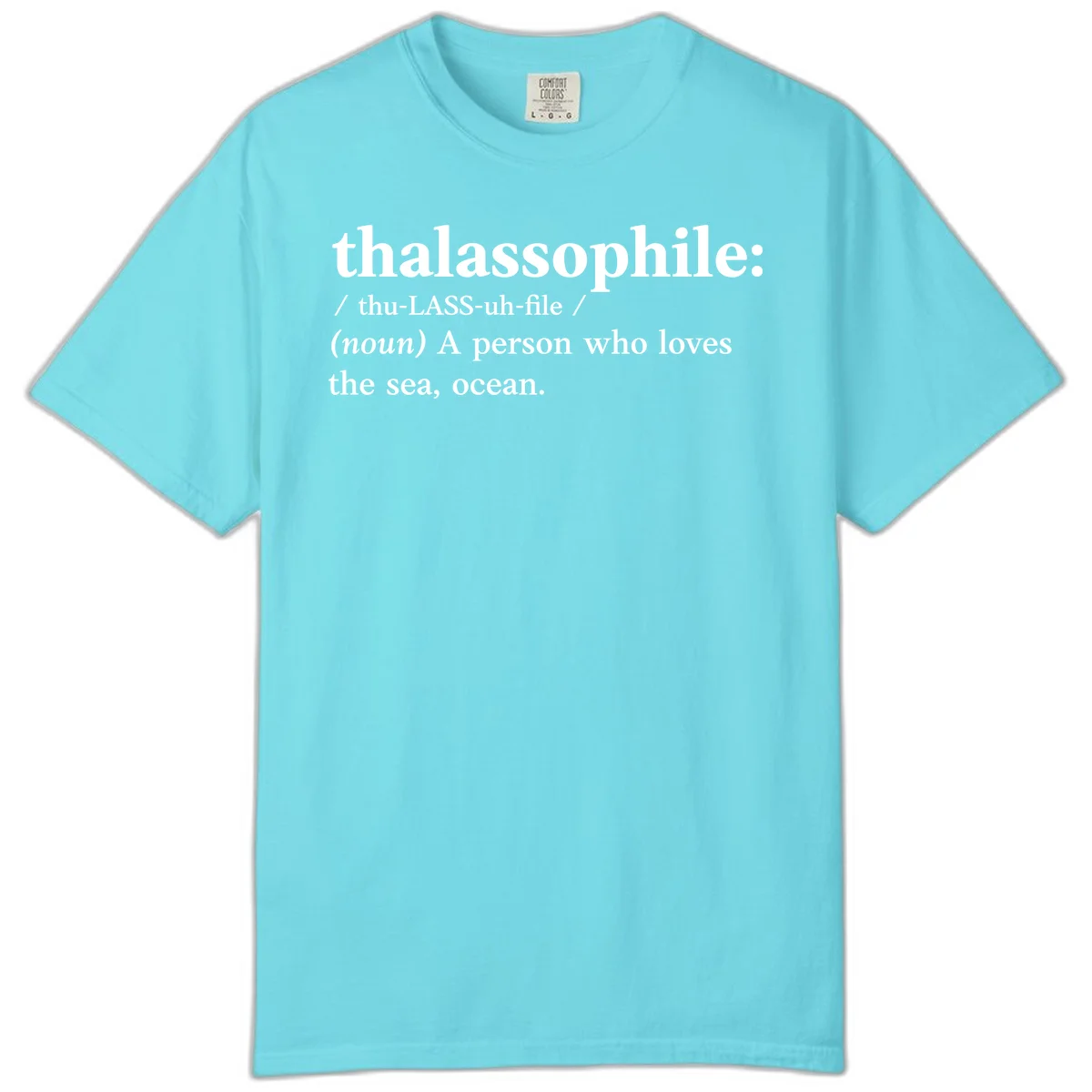 Thalassophile Ocean Lover Comfort Color T-Shirt in Lagoon Blue