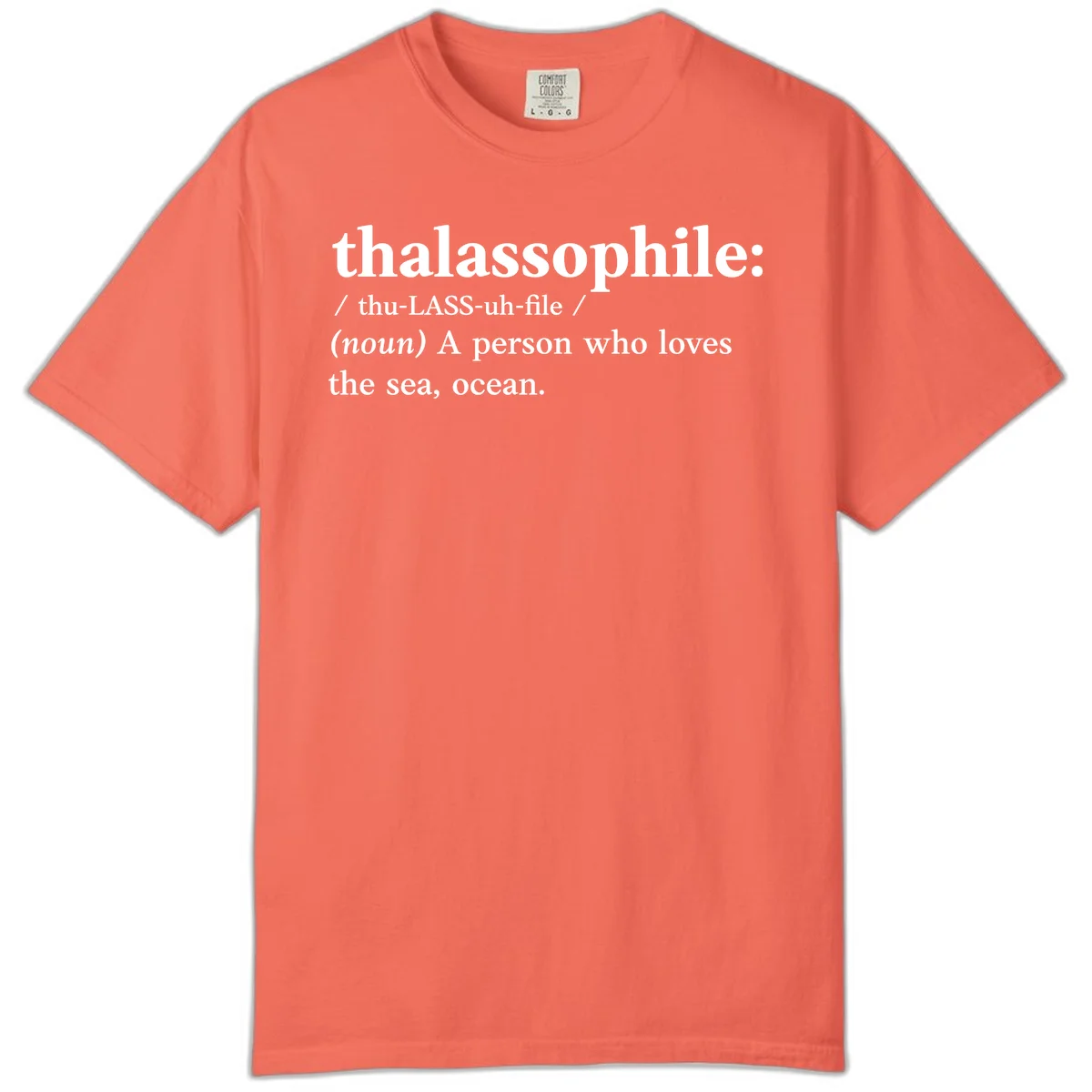 Thalassophile Ocean Lover Comfort Color T-Shirt in Bright Salmon
