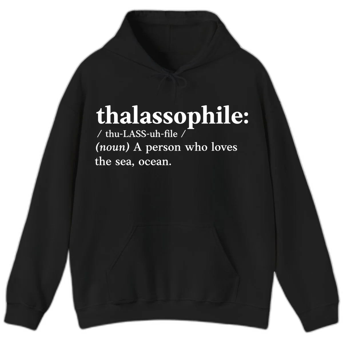 Thalassophile Ocean Lover Hoodie in Black