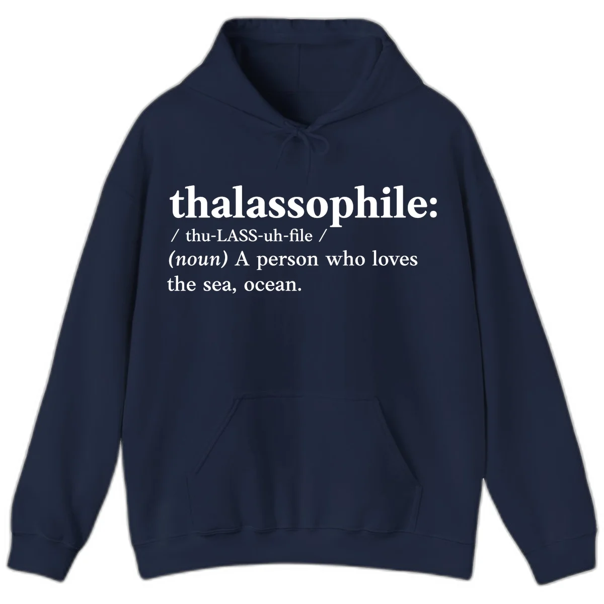 Thalassophile Ocean Lover Hoodie in Navy