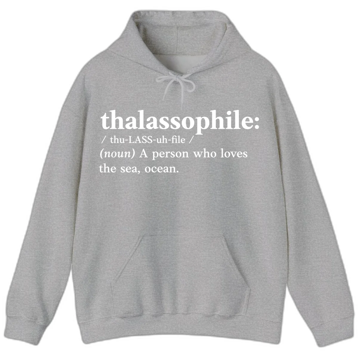Thalassophile Ocean Lover Hoodie in Sport Grey