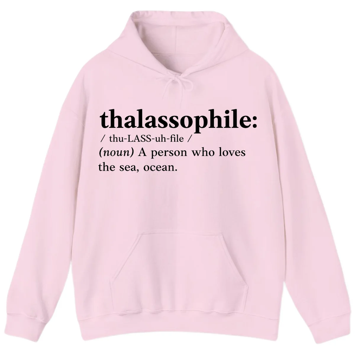 Thalassophile Ocean Lover Hoodie in Light Pink