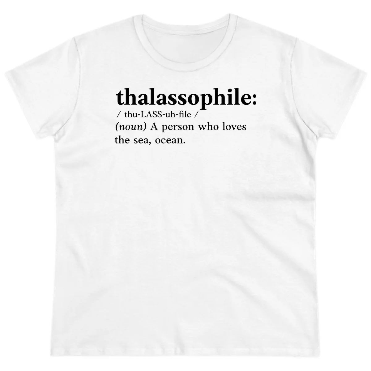 Thalassophile Ocean Lover Ladies Tee in White