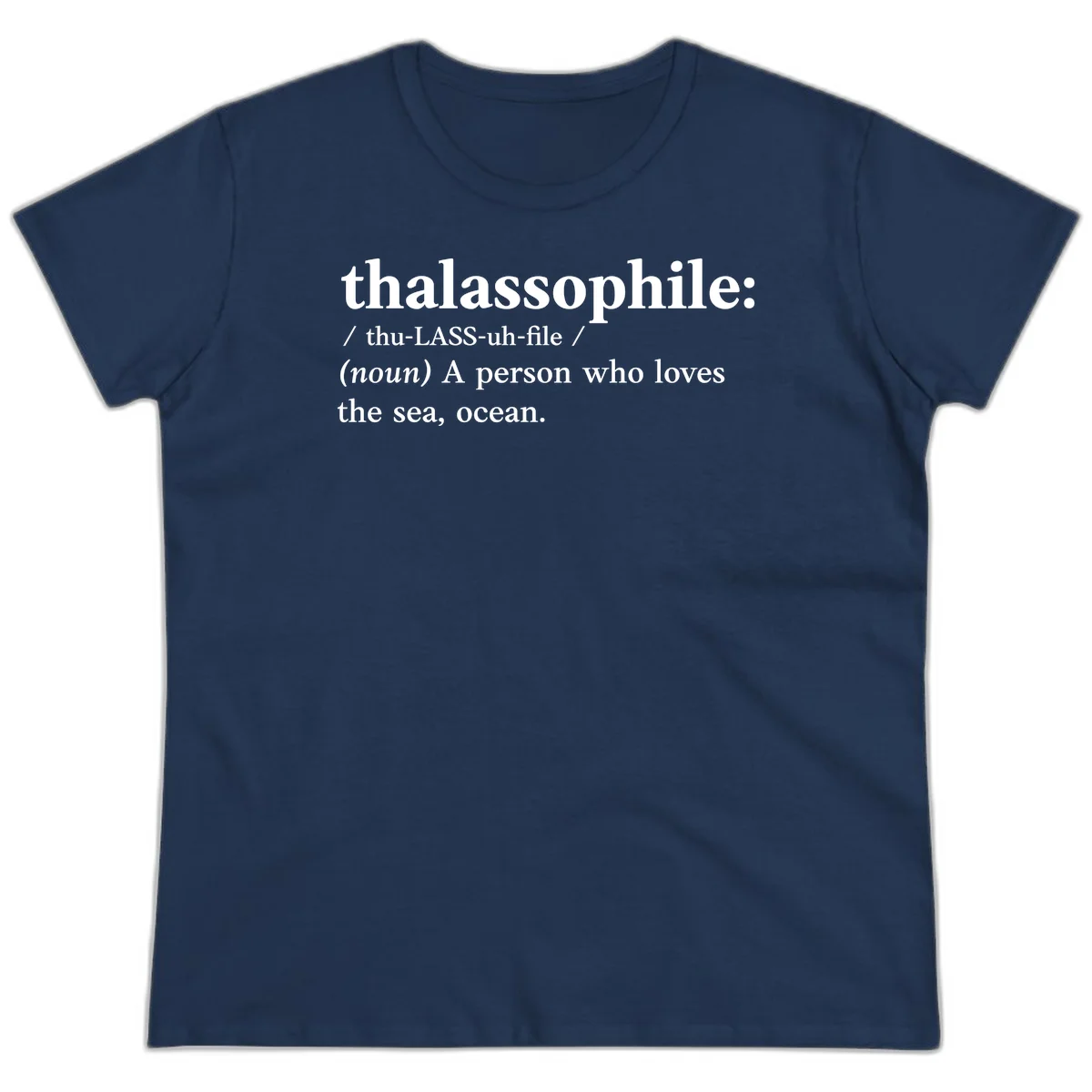 Thalassophile Ocean Lover Ladies Tee in Navy