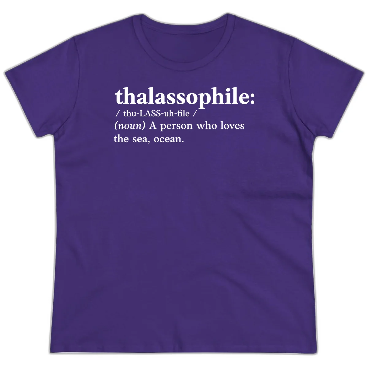 Thalassophile Ocean Lover Ladies Tee in Purple