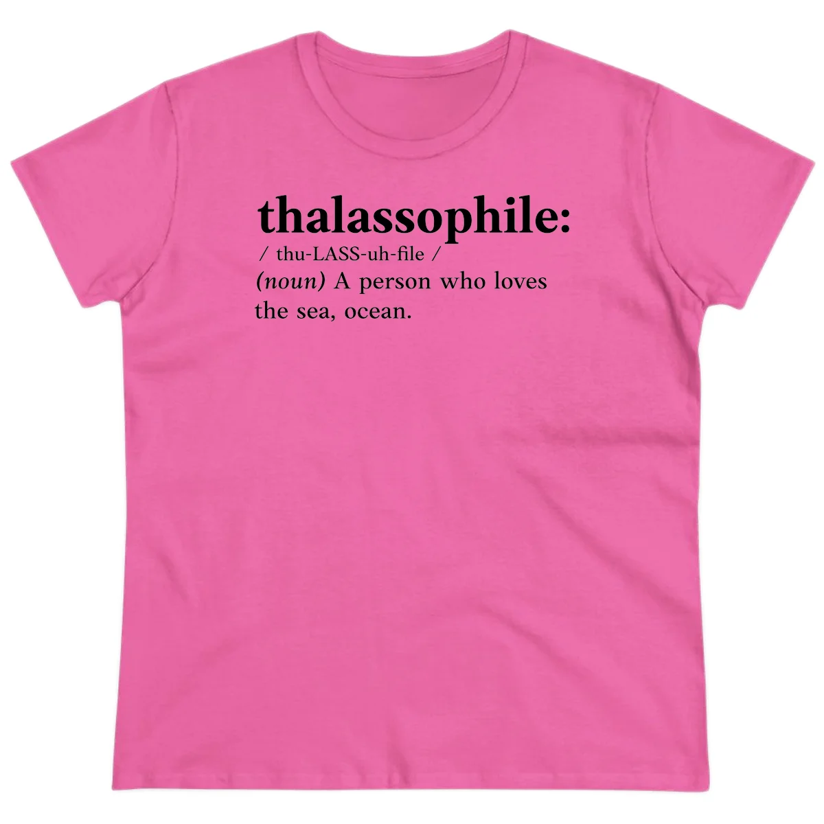 Thalassophile Ocean Lover Ladies Tee in Azalea