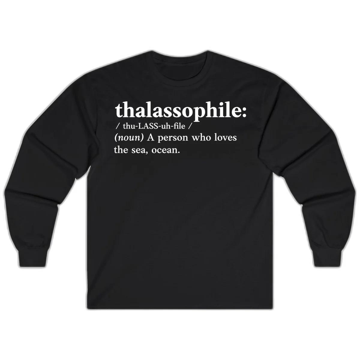 Thalassophile Ocean Lover Long Sleeve in Black