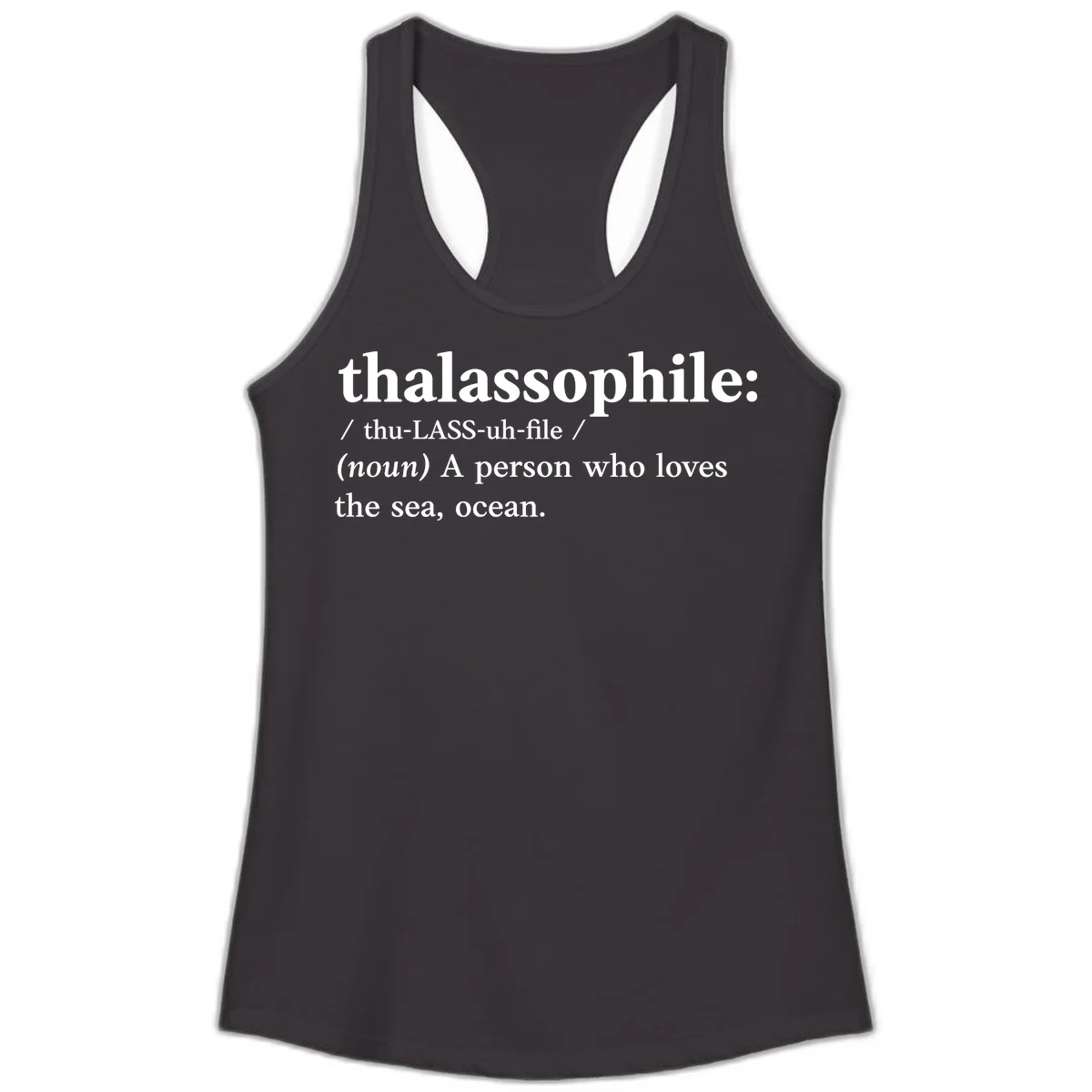 Thalassophile Ocean Lover Ladies Tank in Black