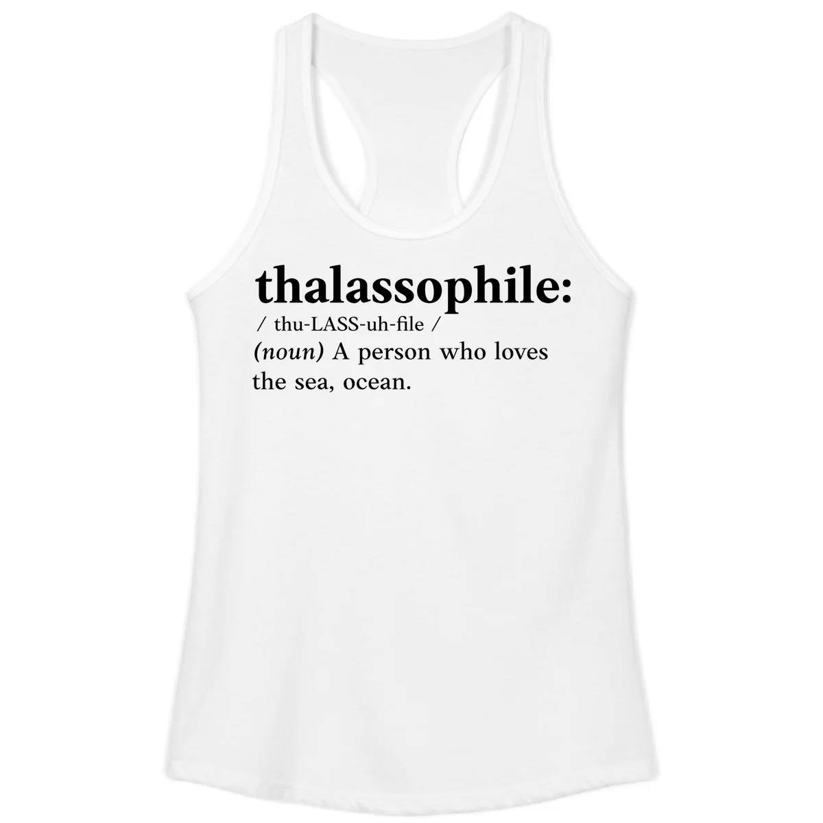 Thalassophile Ocean Lover Ladies Tank in White