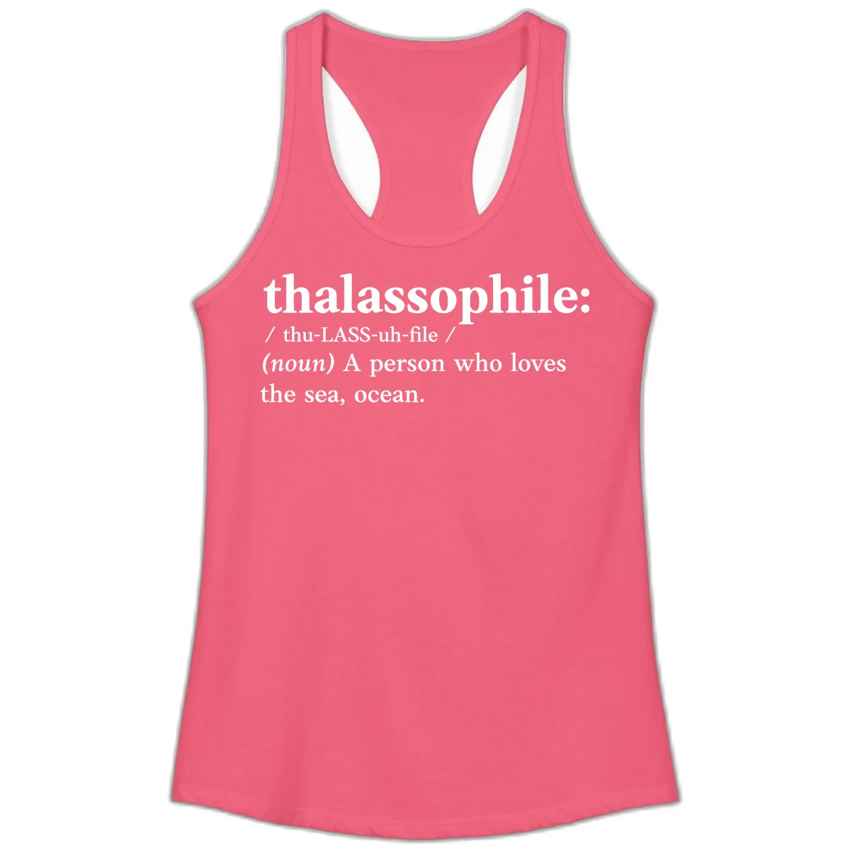 Thalassophile Ocean Lover Ladies Tank in Hot Pink