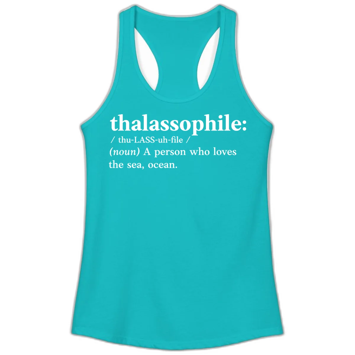 Thalassophile Ocean Lover Ladies Tank in Tahiti Blue