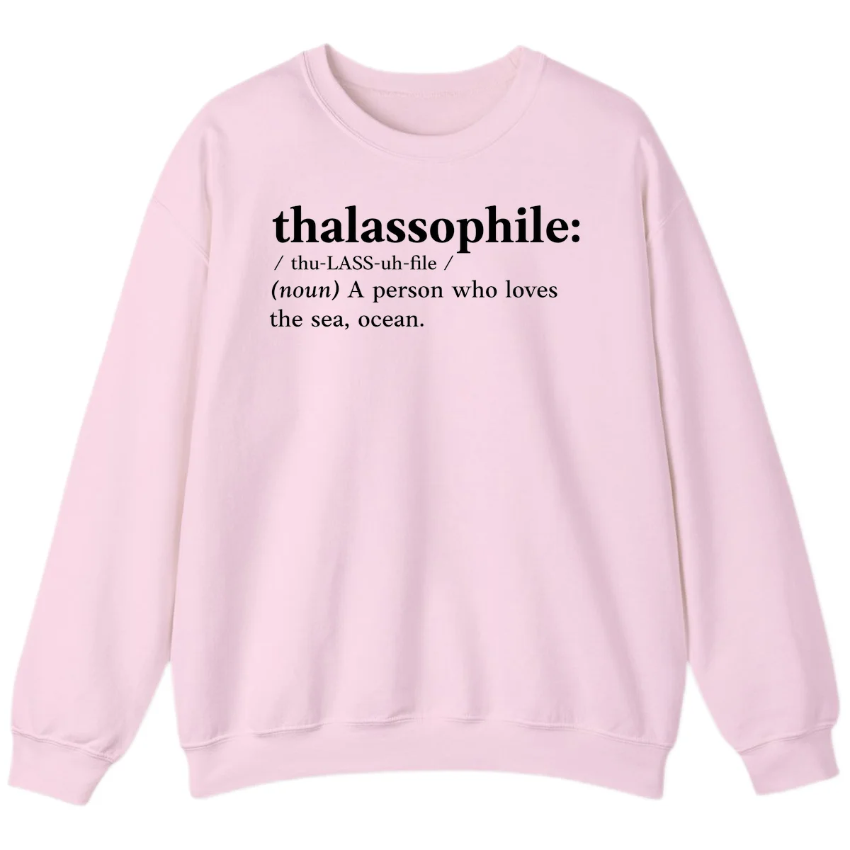 Thalassophile Ocean Lover Sweatshirt in Light Pink