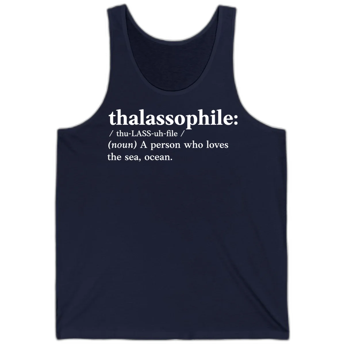 Thalassophile Ocean Lover Tank in Navy