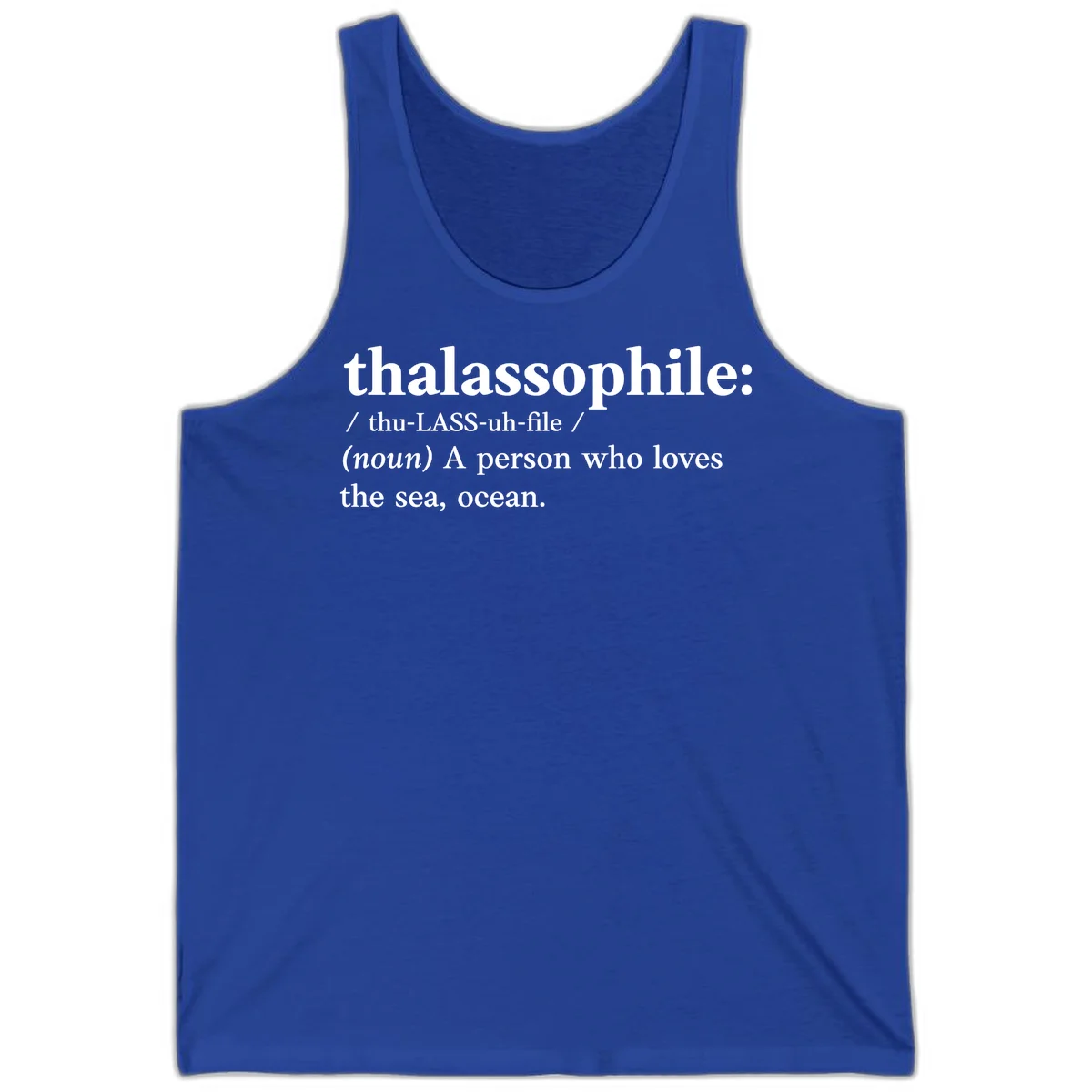 Thalassophile Ocean Lover Tank in True Royal