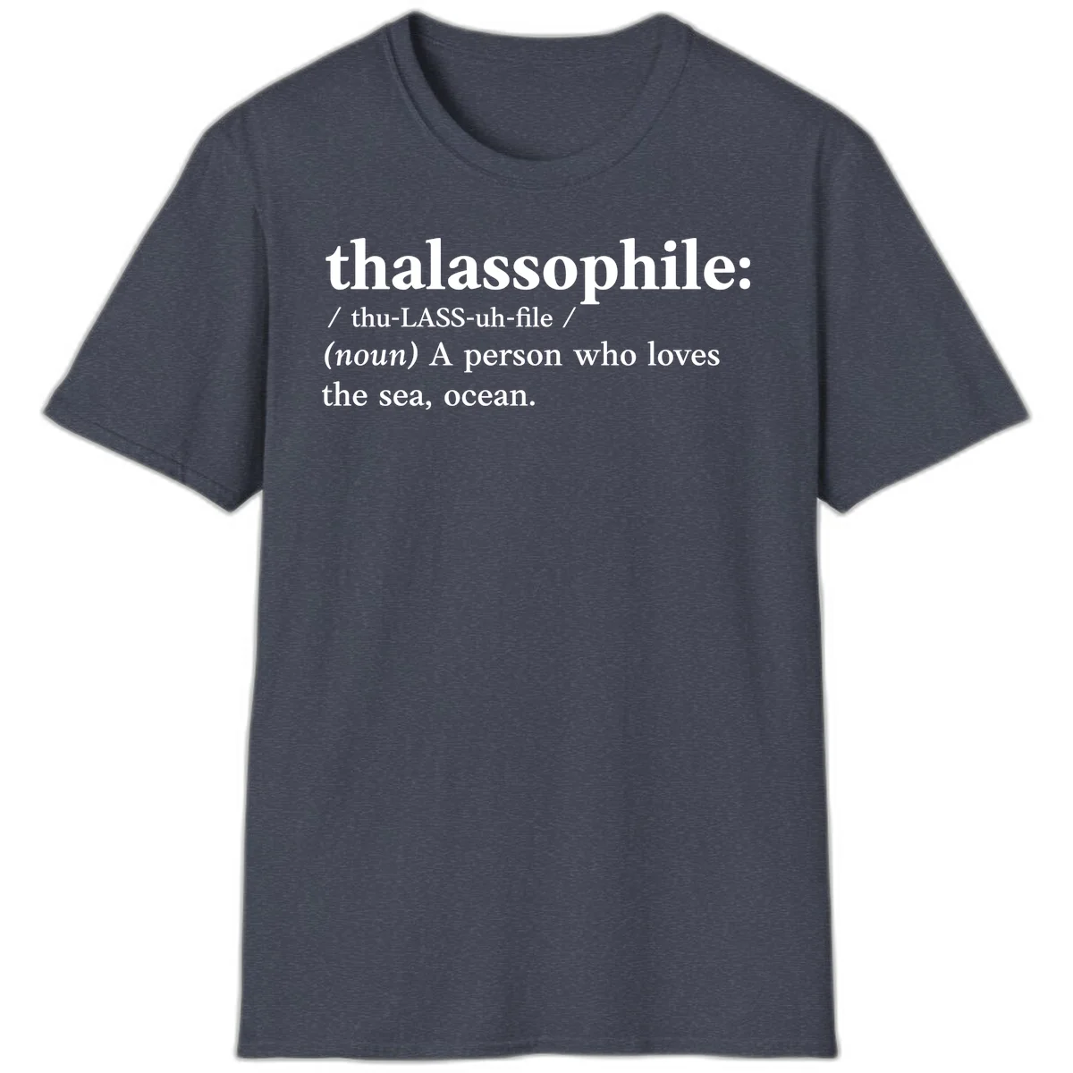 Thalassophile Ocean Lover T-Shirt in Heather Navy