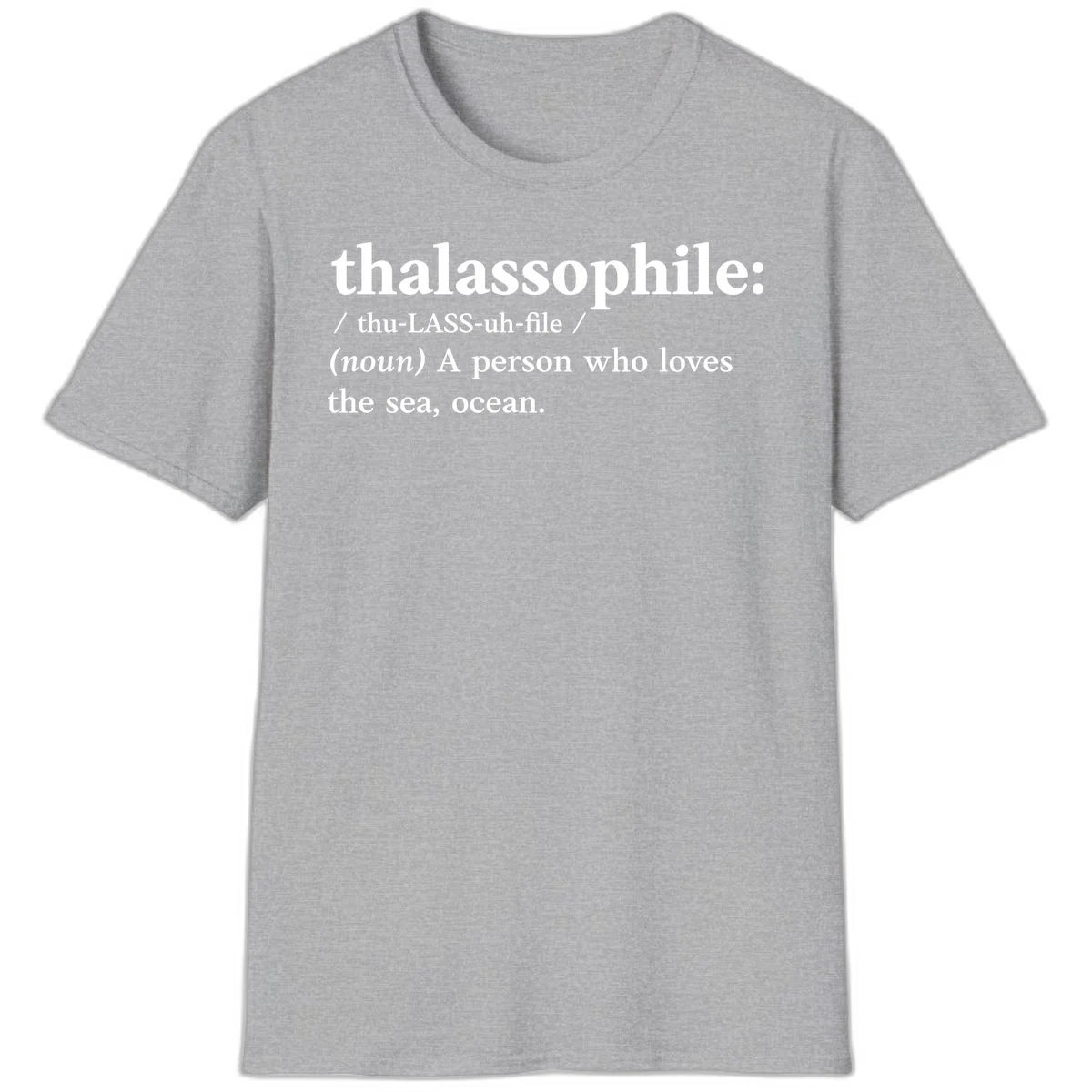 Thalassophile Ocean Lover T-Shirt in Sport Grey