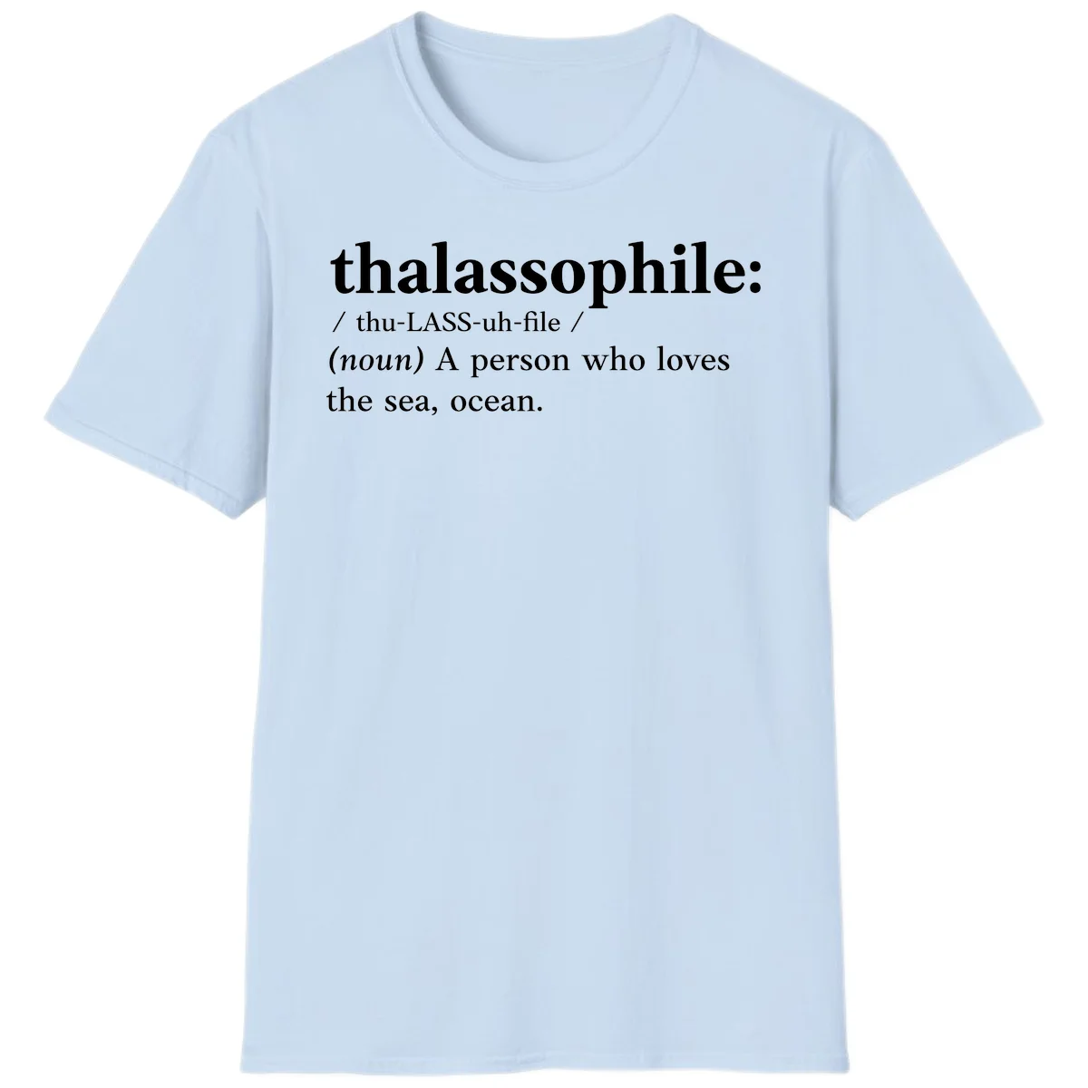 Thalassophile Ocean Lover T-Shirt in Light Blue